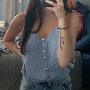 blue tank top